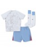 Aston Villa Babyklær Borte Fotballdrakt til barn 2023-24 Korte ermer (+ Korte bukser)